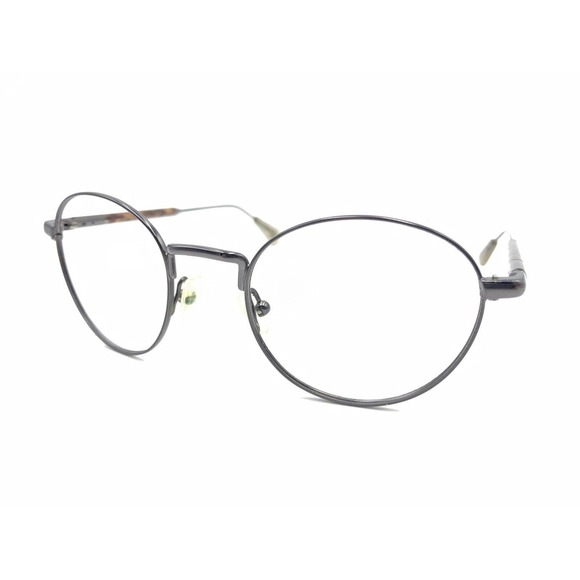 Zac Posen Leland GM Gunmetal Brown Round Eyeglasses Frames 48-21 135 Men Women - Picture 8 of 12